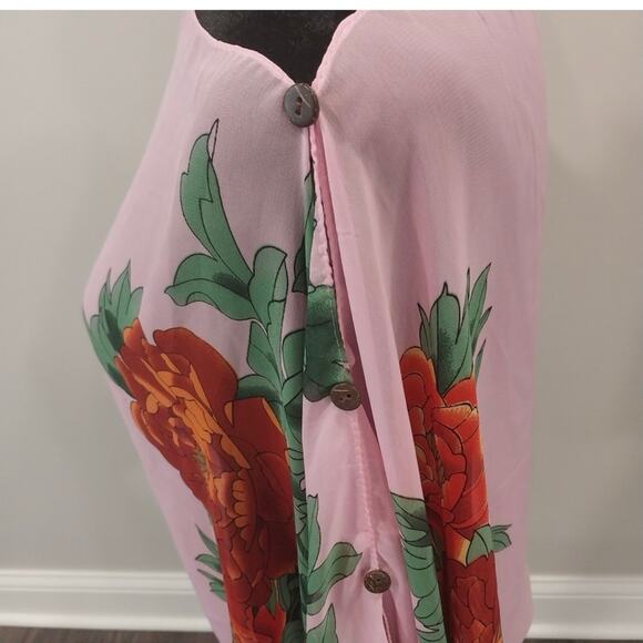 Pineapple Moon Floral Chiffon Shawl Scarf Duster Wrap New - Picture 3 of 12